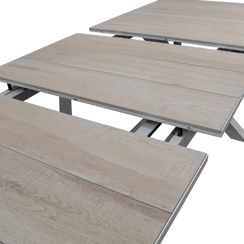 Cargue la imagen en el visor de la galería, Comedor Expandible 2 M / 2.6 M para Exterior o Jardin de Lujo Sultan + 8 Koshem Blanco