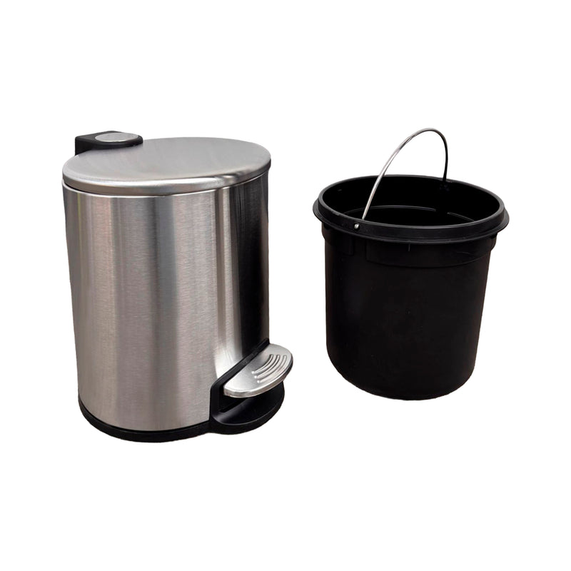 Cargue la imagen en el visor de la galería, Bote de basura chico de Acero inoxidable FCG con pedal de 5L redondo - FCGF43005-5L