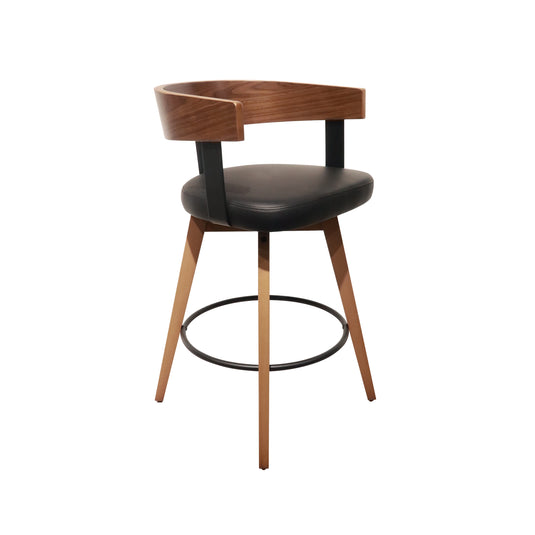 Silla alta de madera para Interior 1007 color café&negro - 1007-JY3193XM2