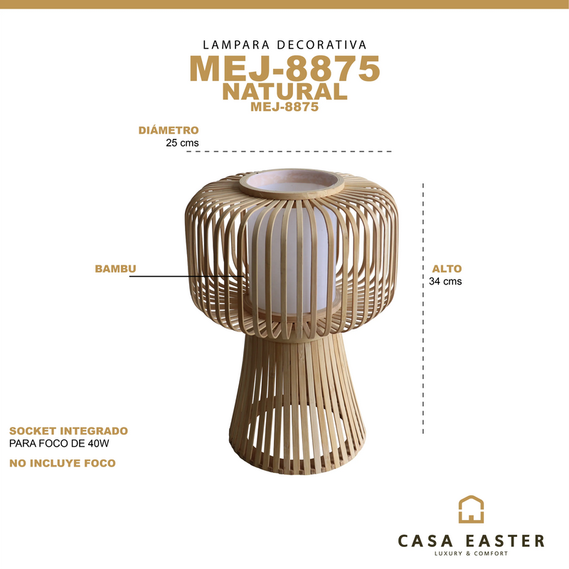 Cargue la imagen en el visor de la galería, Lampara estilo Bamboo D25*34/28*60MEJ8875 CasaEaster