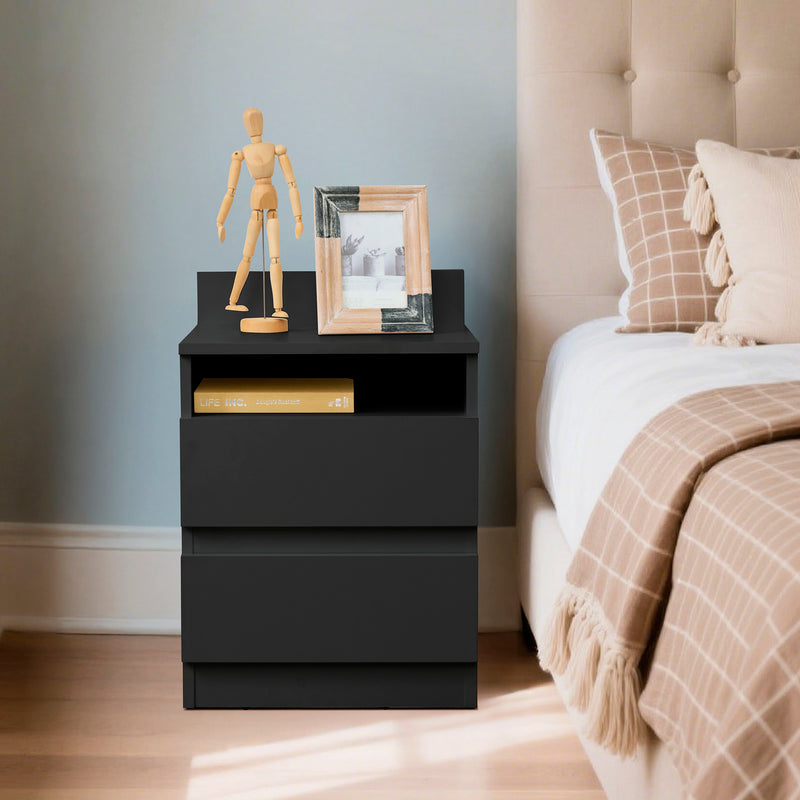 Cargue la imagen en el visor de la galería, Buró 31155B color negro de 2 niveles - 31155B-BLK