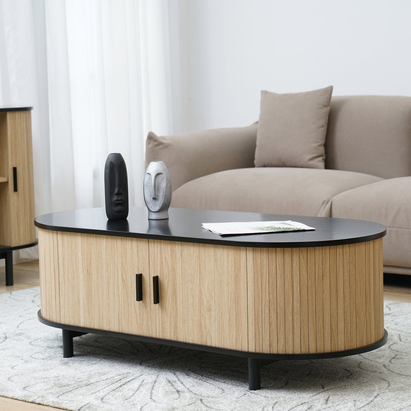 Cargue la imagen en el visor de la galería, Estante de TV 31280A 1.2 M  color Natural & Negro - 31280A