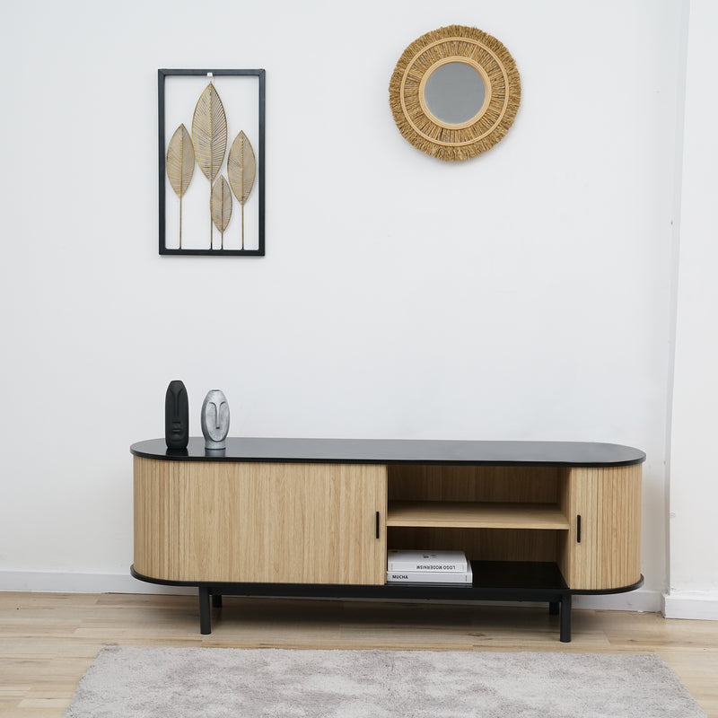 Cargue la imagen en el visor de la galería, Estante de TV 31280A 1.2 M  color Natural & Negro - 31280A