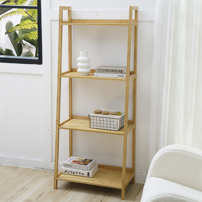 Cargue la imagen en el visor de la galería, Librero en 4 niveles de Bambú - 31306C-B