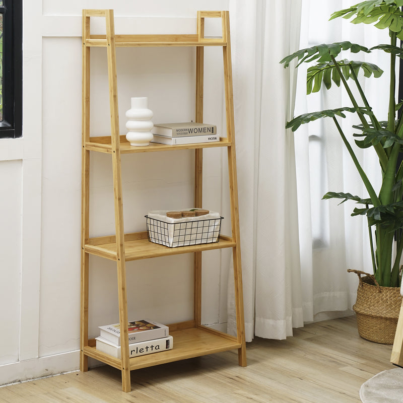 Cargue la imagen en el visor de la galería, Librero en 4 niveles de Bambú - 31306C-B