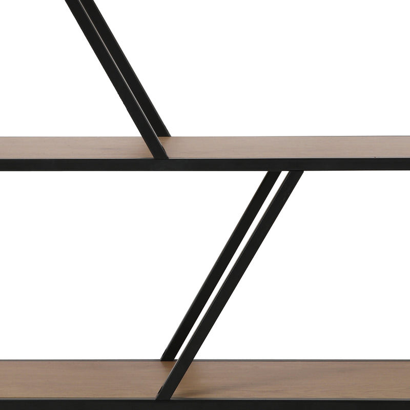 Cargue la imagen en el visor de la galería, Estante de 3 niveles para interior color negro & café - 31333B3