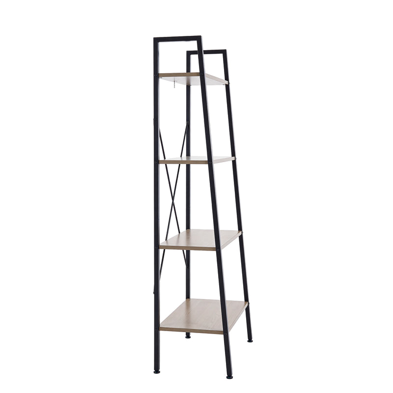 Cargue la imagen en el visor de la galería, Estante de 4 niveles KD color café con Negro - 31333EKD