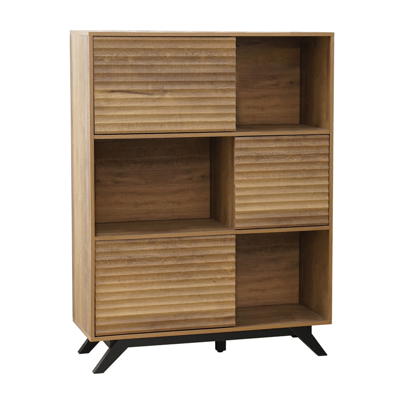 Cargue la imagen en el visor de la galería, Aparador 31511 con puertas color Natural 3 niveles - 31511