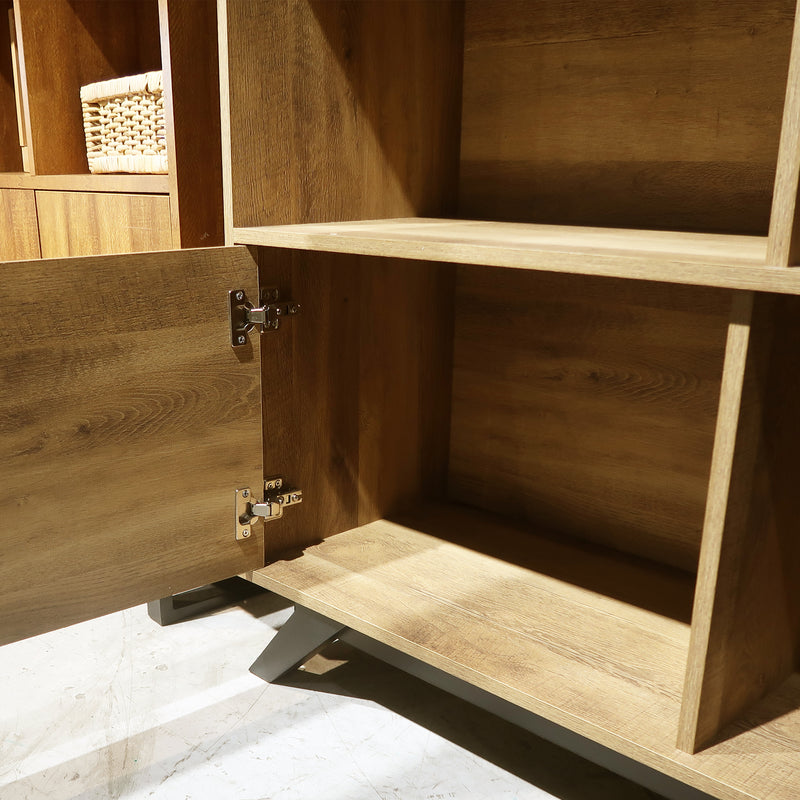 Cargue la imagen en el visor de la galería, Aparador 31511 con puertas color Natural 3 niveles - 31511