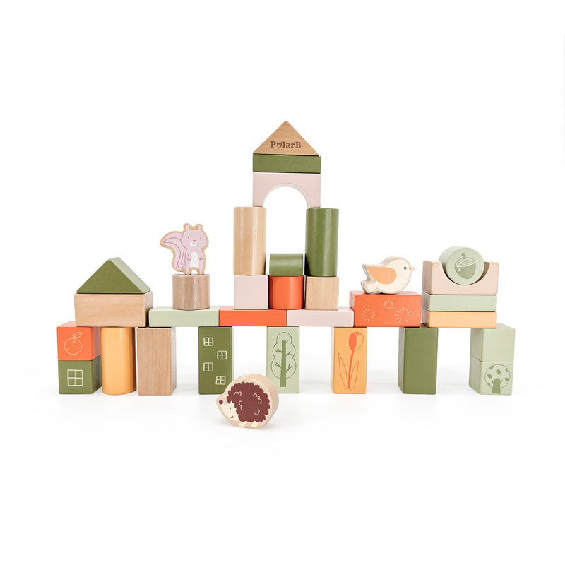 Cargue la imagen en el visor de la galería, Juego bloques de madera 50 pz bosque verde - 44230