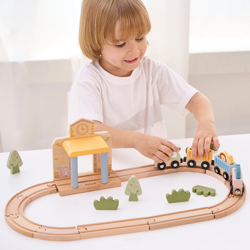 Load image into Gallery viewer, Juego tren de madera 30 pz - 44257N