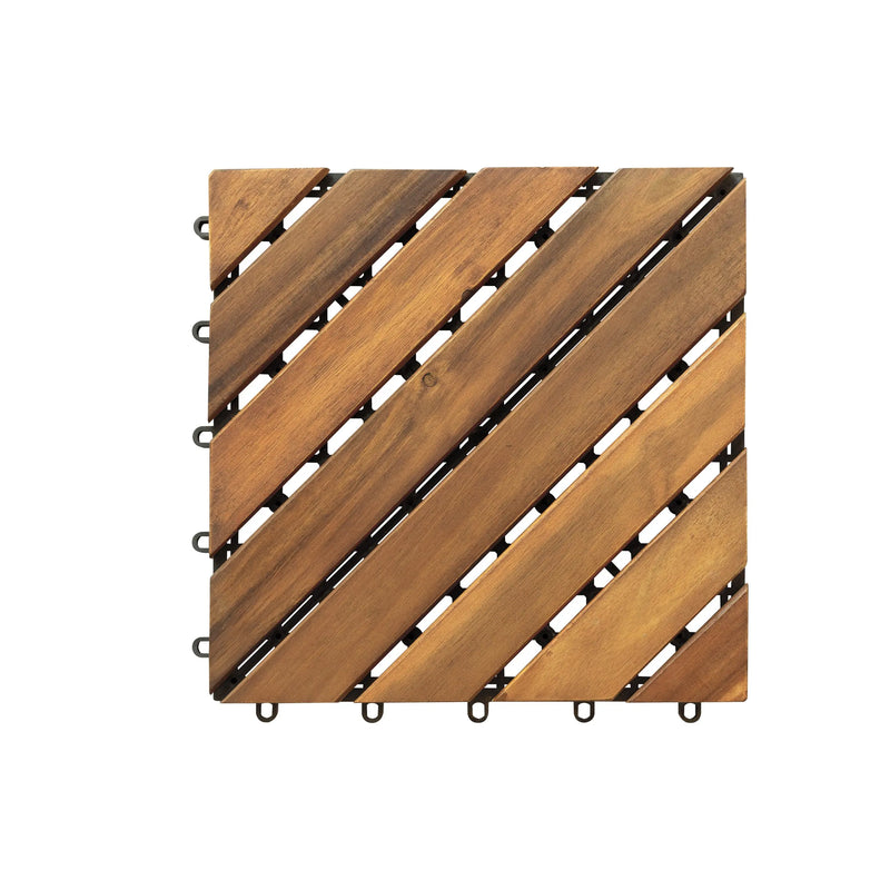 Cargue la imagen en el visor de la galería, Caja de 10 pz-Piso Modular de madera Acacia Color Natural -8SLATS/910 CasaEaster