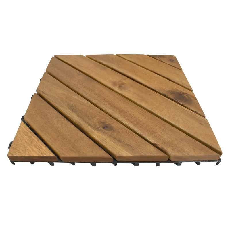 Cargue la imagen en el visor de la galería, Caja de 10 pz-Piso Modular de madera Acacia Color Natural -8SLATS/910 CasaEaster