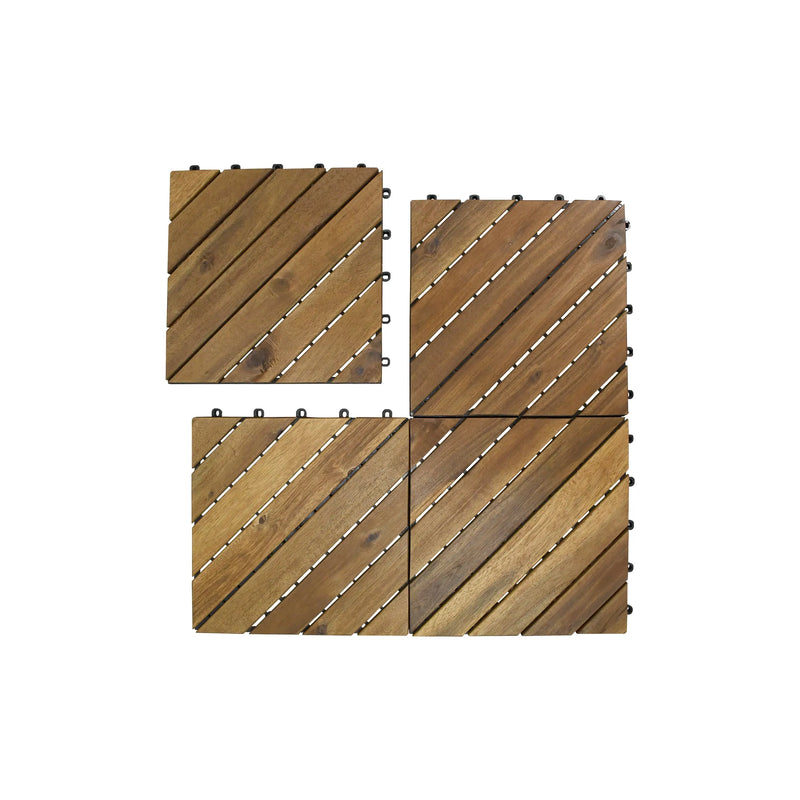 Cargue la imagen en el visor de la galería, Caja de 10 pz-Piso Modular de madera Acacia Color Natural -8SLATS/910 CasaEaster
