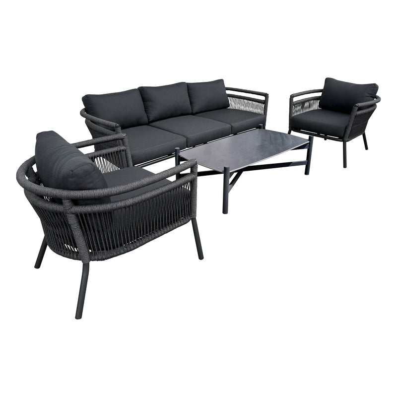 Cargue la imagen en el visor de la galería, Set triple Acapulco + mesa lighton color carbón - AC-LIGHT