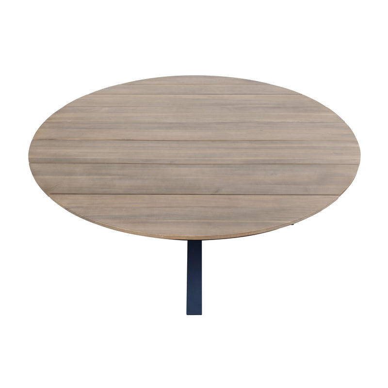 Cargue la imagen en el visor de la galería, Mesa de Comedor Circular 1.6 M para exterior estilo redonda Color Negro ARO-75796