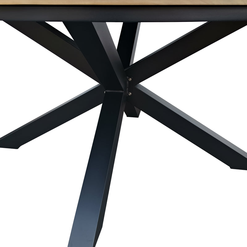 Cargue la imagen en el visor de la galería, Mesa de Comedor Circular 1.6 M para exterior estilo redonda Color Negro ARO-75796