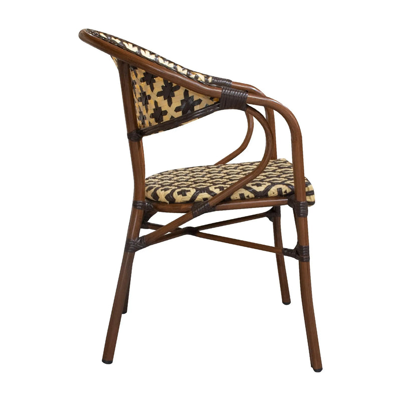 Cargue la imagen en el visor de la galería, Silla de Rattan para Exterior Color Flores/Amarillo WILLSI-WI-39