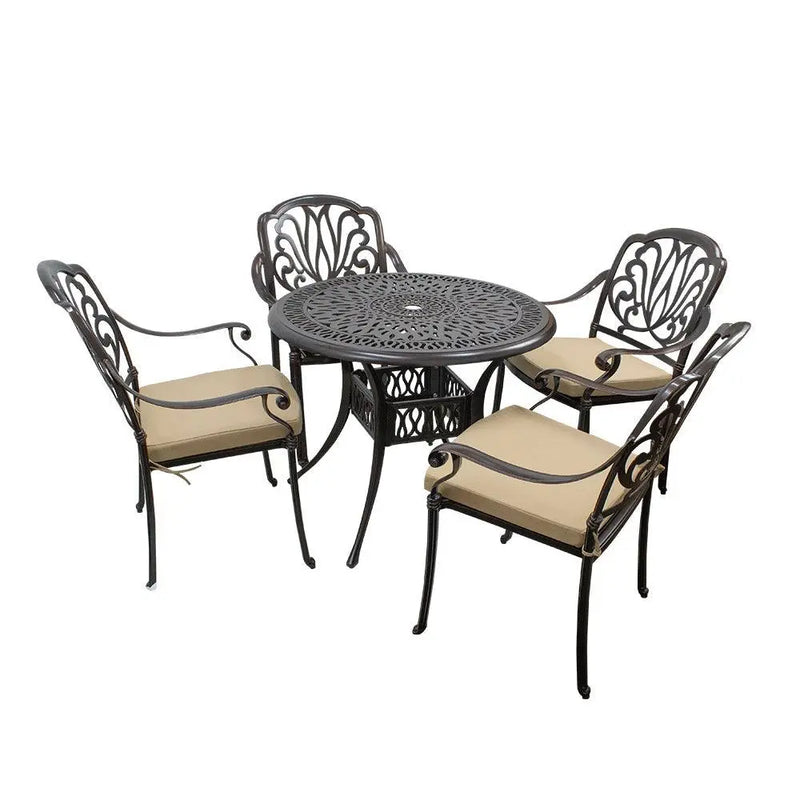 Cargue la imagen en el visor de la galería, AnteComedor para Exterior o Jardin Austin Bronze +4 sillas-S-2111