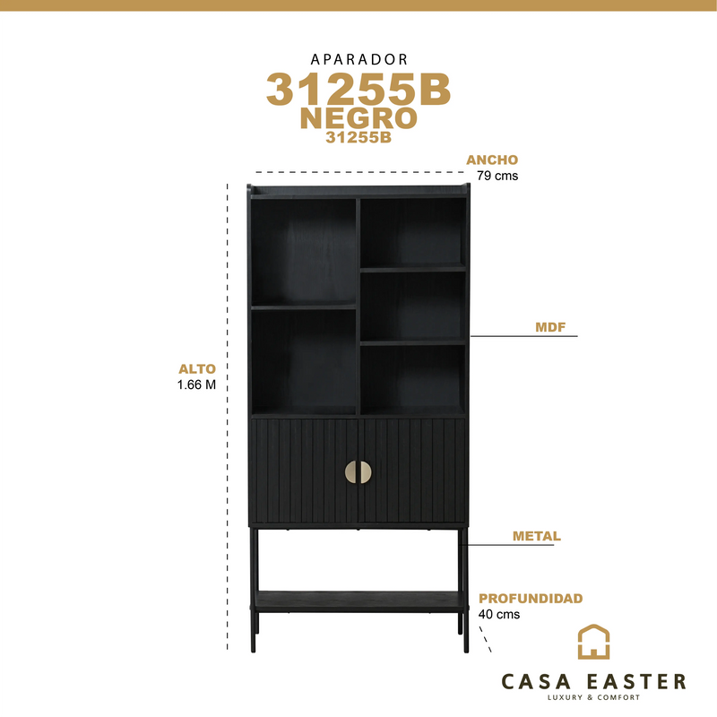 Cargue la imagen en el visor de la galería, Aparador 31255B Color Negro - 31255B CasaEaster