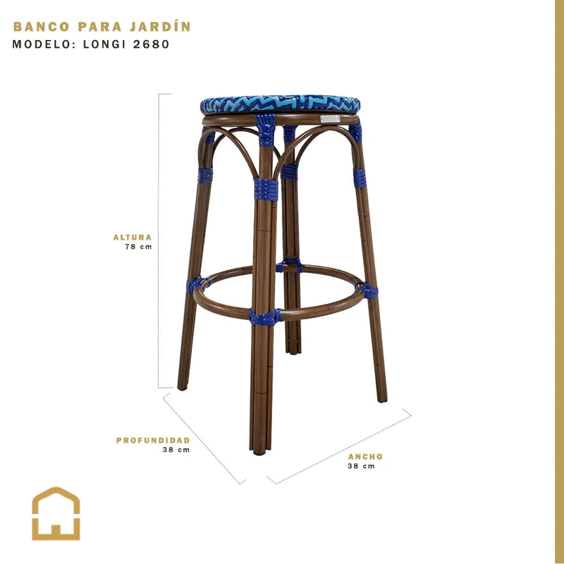 Cargue la imagen en el visor de la galería, Banco de barra para Jardin y Exterior de Aluminio Color Turquesa/Azul LONGI-2680