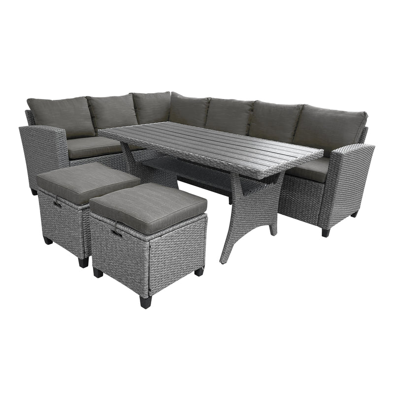 Cargue la imagen en el visor de la galería, Sala para Exterior e Interior de Rattan Color Carbon BALERI-52328A