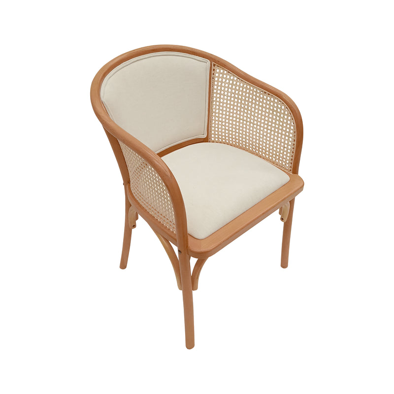 Cargue la imagen en el visor de la galería, Set Bistro BS59W blanca + Silla XN2201BRN color natural