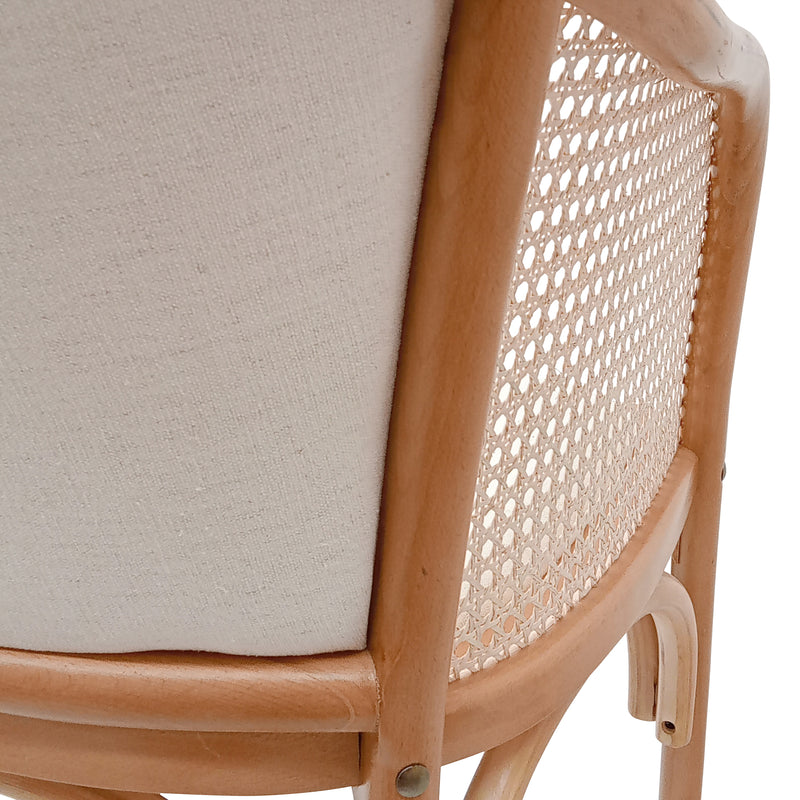 Cargue la imagen en el visor de la galería, Set Bistro BS59W blanca + Silla XN2201BRN color natural