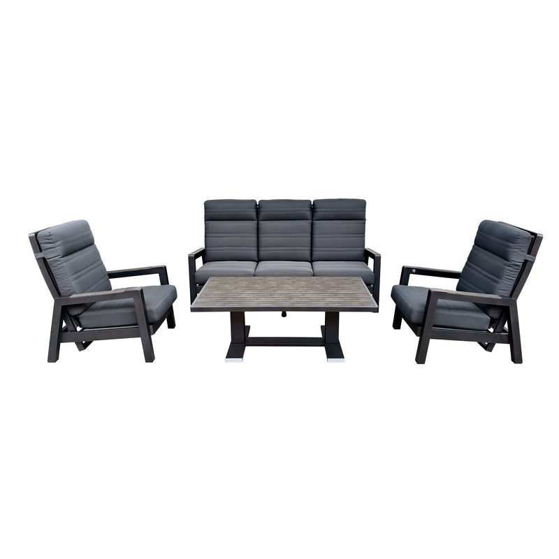 Cargue la imagen en el visor de la galería, Set triple Reclinable Bergemo color Carbon - SDS23601