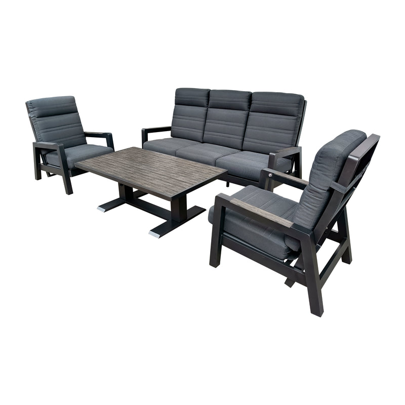 Cargue la imagen en el visor de la galería, Set triple Reclinable Bergemo color Carbon - SDS23601