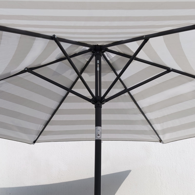 Cargue la imagen en el visor de la galería, Sombrilla Blum Para Jardin con Angulo de Inclinación Color Beige & Blanco + base para sombrilla SAB Taupe - 2017DHXBWSAB