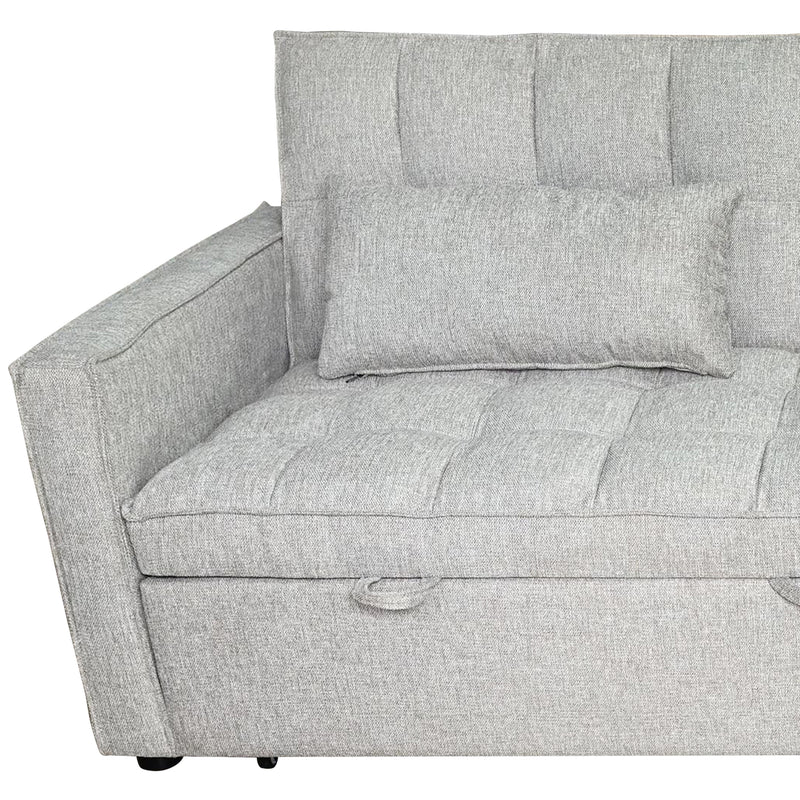 Cargue la imagen en el visor de la galería, Sofá cama 3 en 1 corner con almacenamiento BREGO color Beige claro - YA584