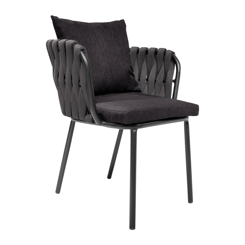 Cargue la imagen en el visor de la galería, Silla de Lazo para Exterior e Interior Color Negro/Gris BURJ 1099-ZF4004C