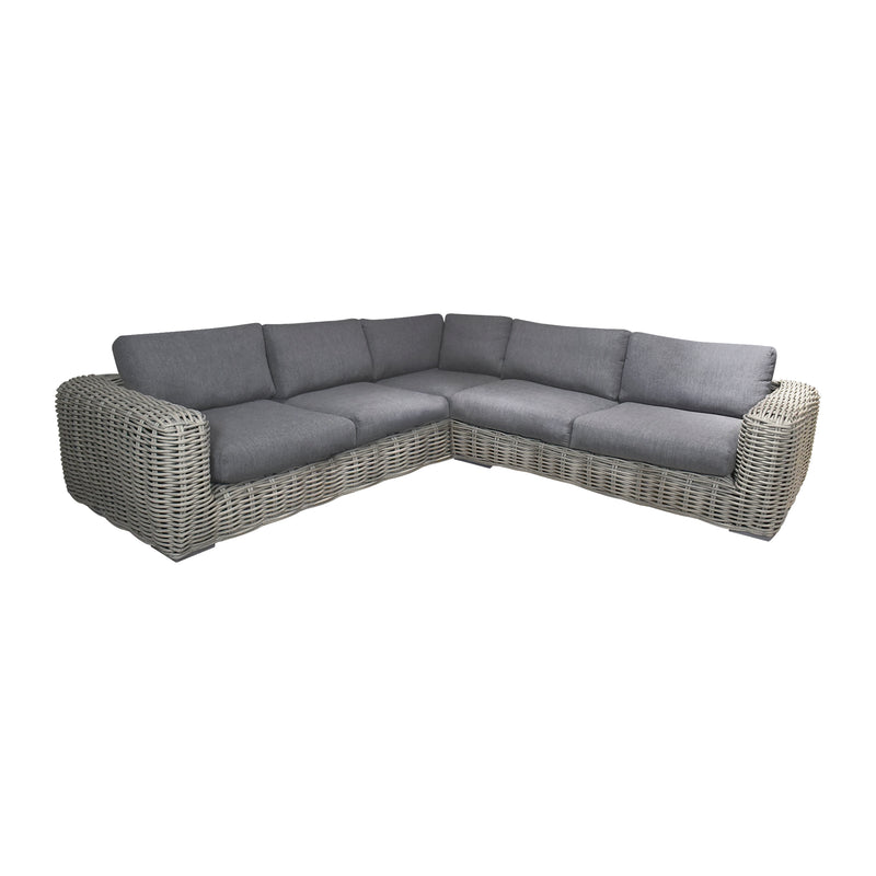 Cargue la imagen en el visor de la galería, Sala Con Mesa Rectangular 1.85 M para Exterior e Interior de Rattan Color Carbon BURLEY-SRMBCMC