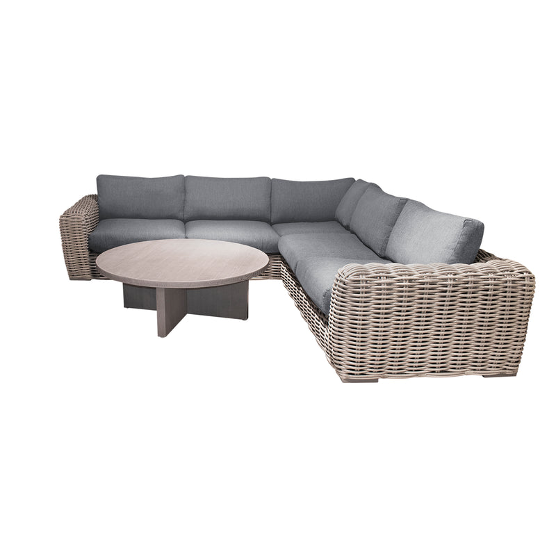 Cargue la imagen en el visor de la galería, Sala Con Mesa Redonda para Exterior e Interior de Aluminio Color Carbon BURLEY-SRMBR