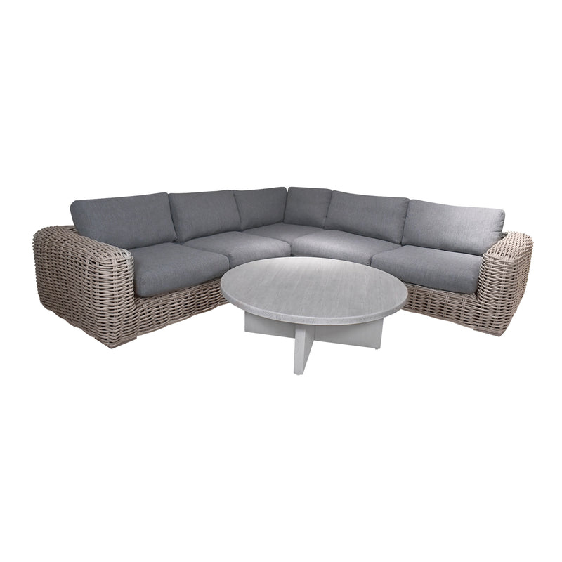Cargue la imagen en el visor de la galería, Sala Con Mesa Redonda para Exterior e Interior de Aluminio Color Carbon BURLEY-SRMBR