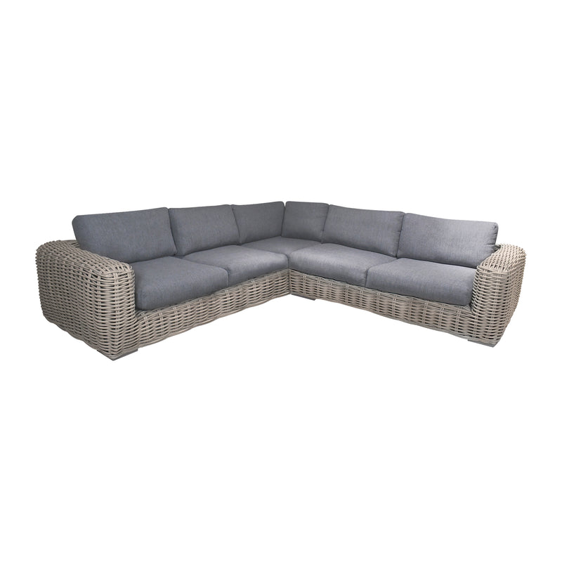 Cargue la imagen en el visor de la galería, Set Burley en L con mesa de centro redonda