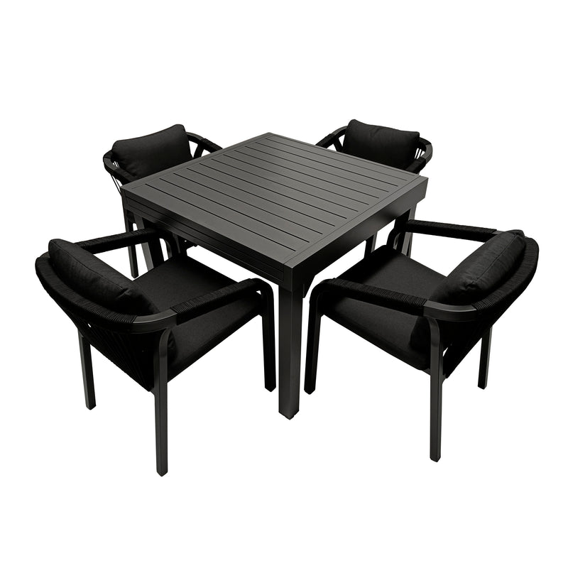 Cargue la imagen en el visor de la galería, Comedor Expandible Baluteli 1.8 M + 6 sillas Ancona color Carbon