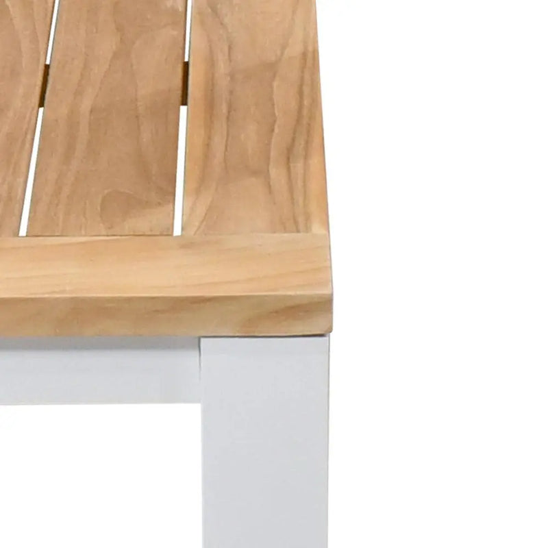 Cargue la imagen en el visor de la galería, Banca Rectangular de Madera Teca Color blanco CLAY-55629-B