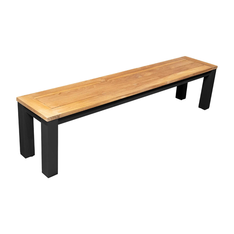 Cargue la imagen en el visor de la galería, Banca Rectangular de Madera Teca color Negro CLAY-55270