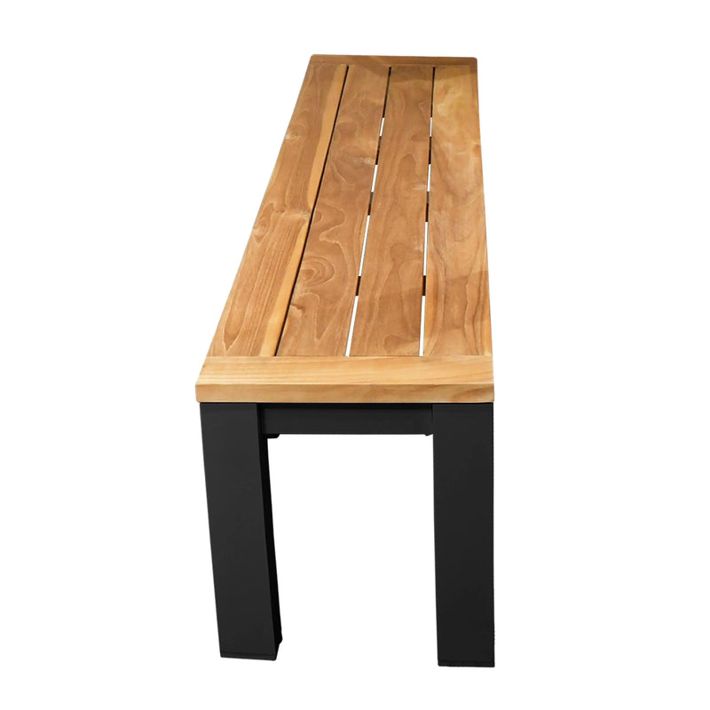 Cargue la imagen en el visor de la galería, Banca Rectangular de Madera Teca color Negro CLAY-55270