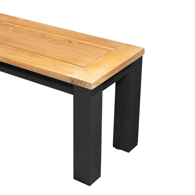 Cargue la imagen en el visor de la galería, Banca Rectangular de Madera Teca color Negro CLAY-55270 CasaEaster