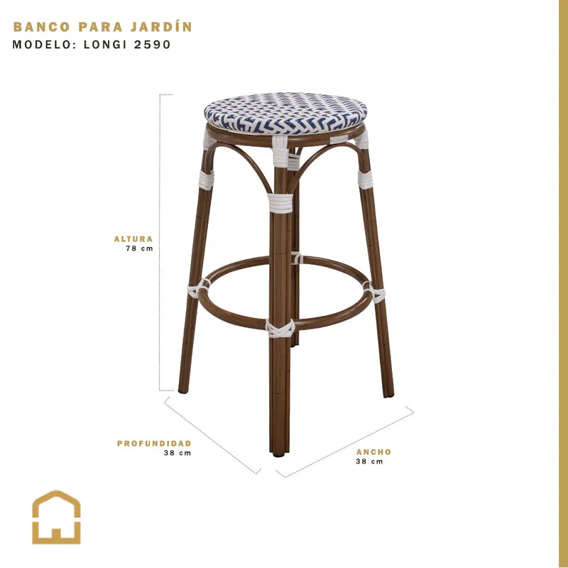 Cargue la imagen en el visor de la galería, Banco de barra para Jardin y Exterior de Aluminio Color Azul LONGI-2590