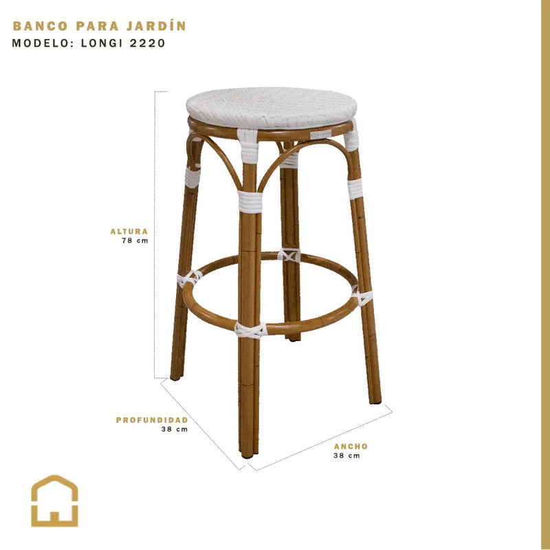 Cargue la imagen en el visor de la galería, Banco Alto para Jardin y Exterior de Aluminio Color Blanco LONGI-2220 CasaEaster