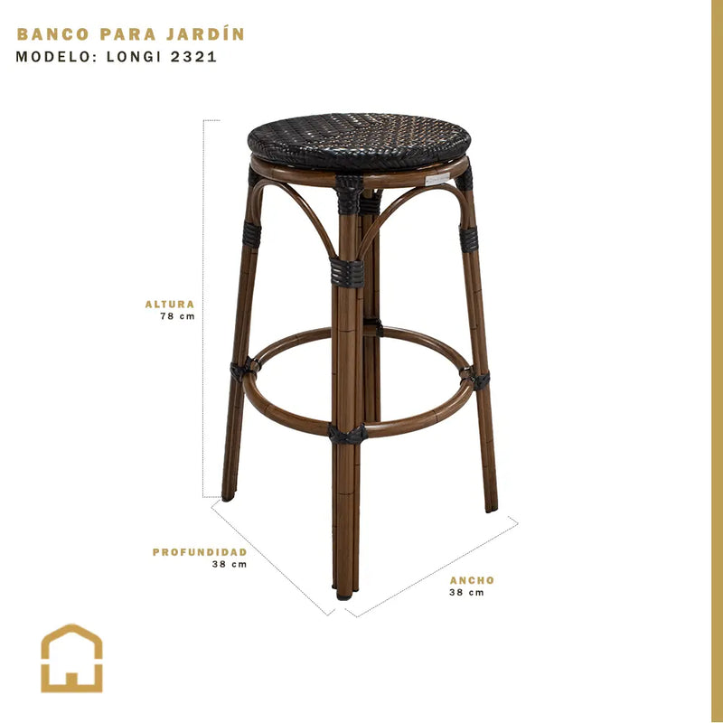 Cargue la imagen en el visor de la galería, Banco de barra para Jardin y Exterior de Aluminio Color Negro LONGI-2321