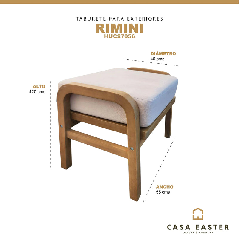 Cargue la imagen en el visor de la galería, Banco Taburete De Madera Teca RIMINI-HUC27056