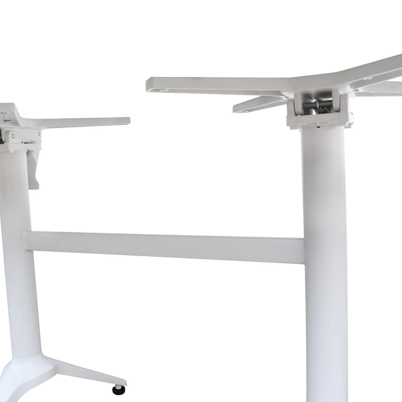 Cargue la imagen en el visor de la galería, Base Doble Para Cubierta de Mesa de Aluminio Color Blanco-EZEIZA-41026-FT-B CasaEaster