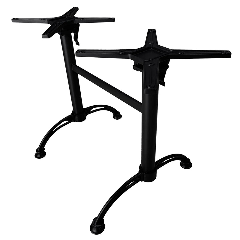 Cargue la imagen en el visor de la galería, Base Doble Para Cubierta de Mesa de Aluminio Color Negro-ISIDRO-44632-N CasaEaster