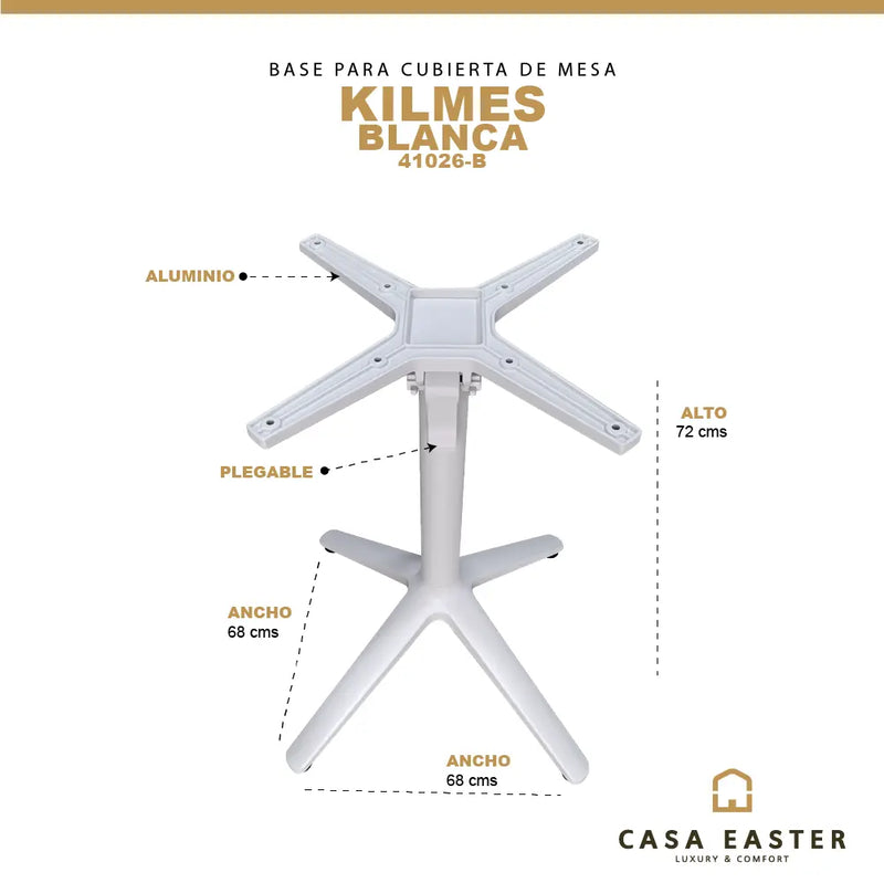 Cargue la imagen en el visor de la galería, Base Para Cubierta de Mesa de Aluminio Color Blanco KILMES-41026-B CasaEaster