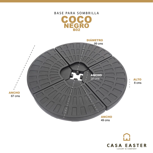 Base Para Sombrilla Color Negro COCO -B02 CasaEaster